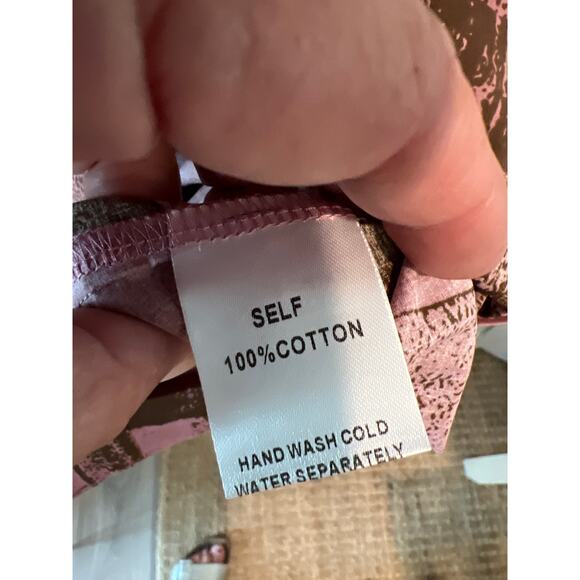 Pinch size medium pink and brown mini dress with pockets - Picture 3 of 3